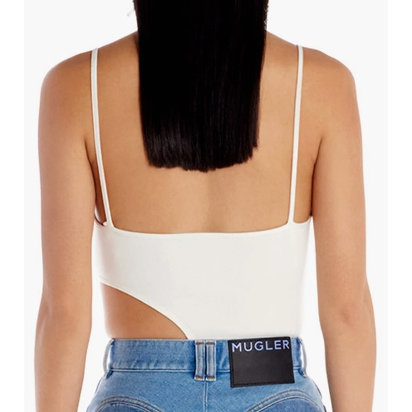 NWOT Mugler Asymmetrical Cut Out Bodysuit - Picture 2 of 7